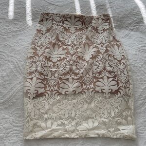 Elegant Cream Patterned Skirt